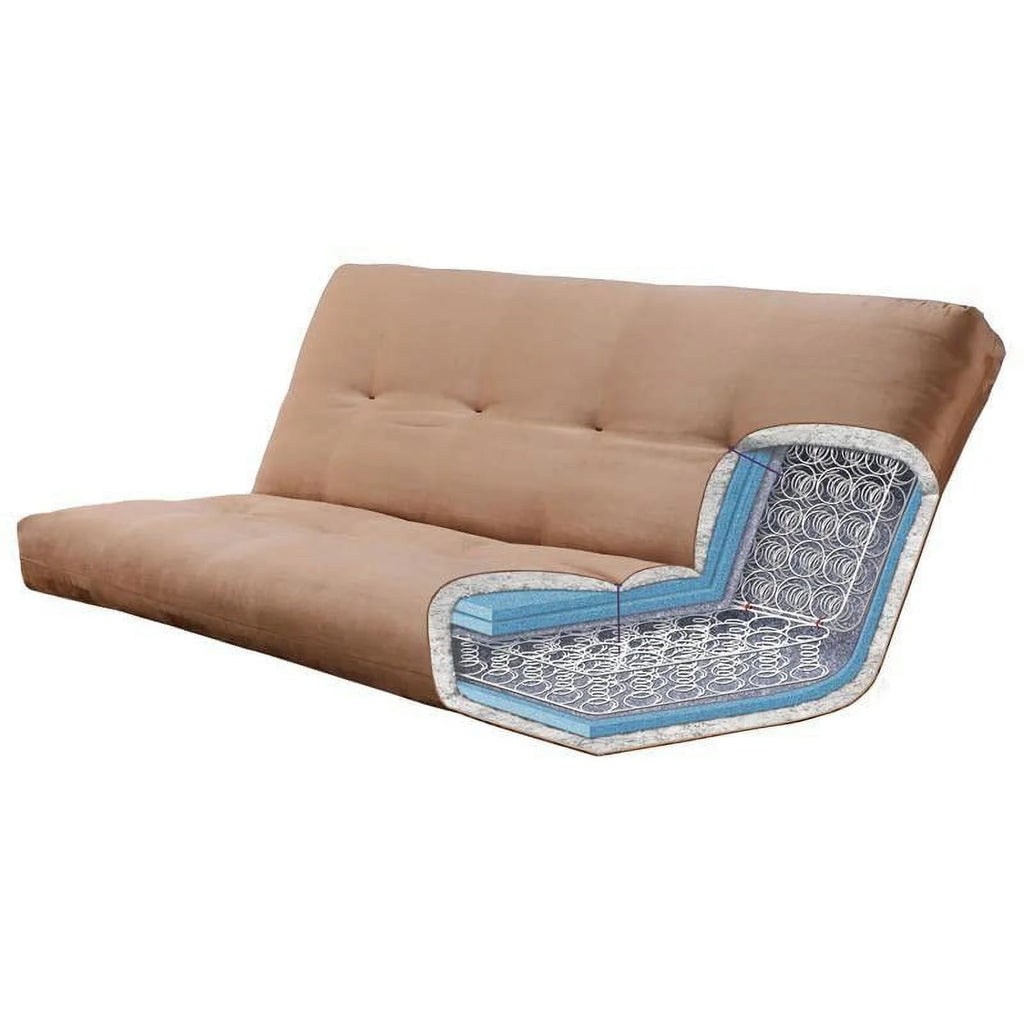 Queen Size Rustic Walnut Brown Wood Futon Frame E37224