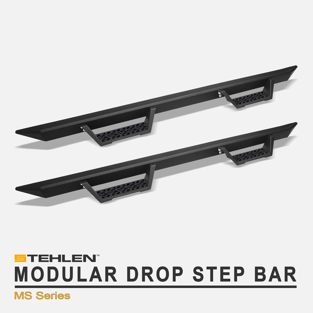 Matte Black Modular Drop Step Side Nerf Bars Running Boards A5744