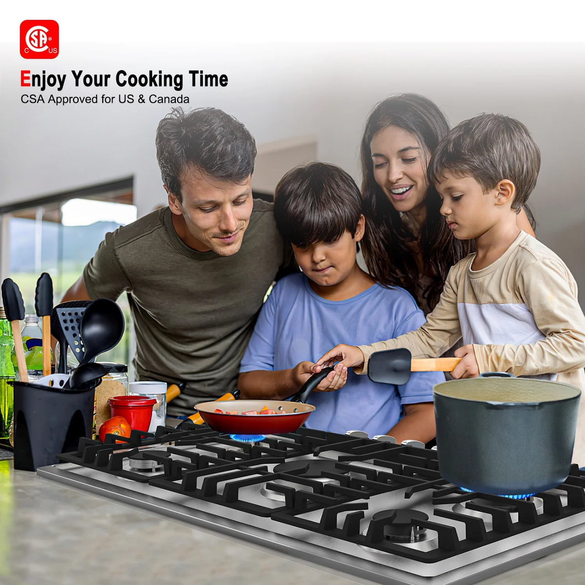Stainless Steel 5 Burner Gas Cooktop F363611