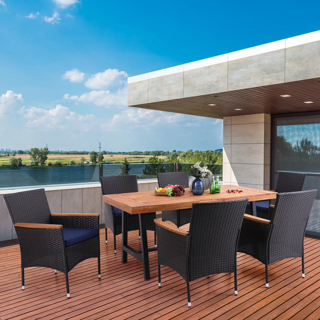 68”L Outdoor Acacia Wood Rectangular Dining Table F13511