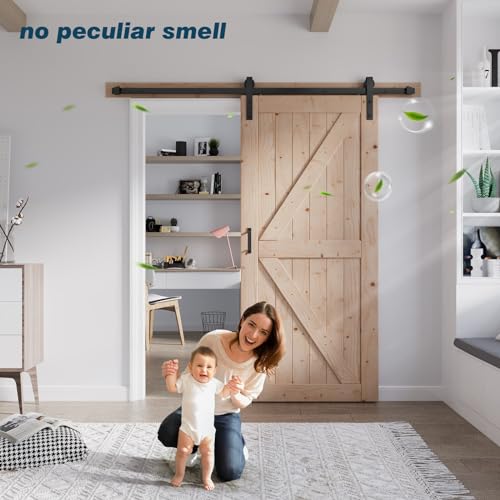 48in x 80in Sliding Wood Barn Door with 8FT Barn Door Hardware Kit H309