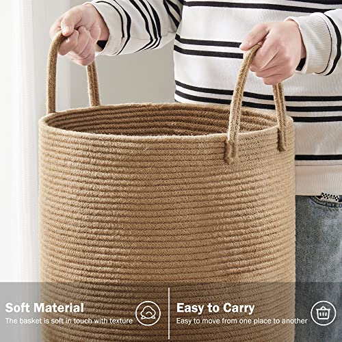 Large Pure White Woven Rope Laundry Hamper Basket Z427