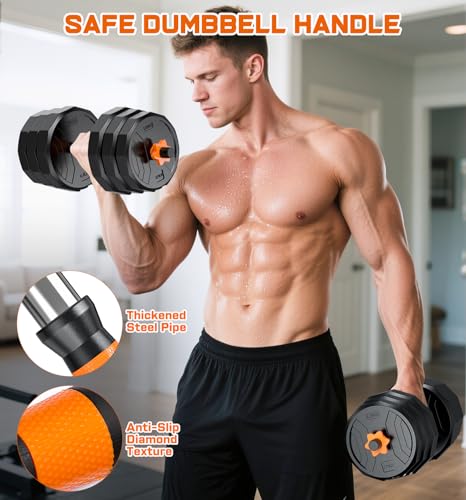 5-in-1 Adjustable Dumbbell Set, 33/44/66/88lbs Free Weights Set with Connector Q9961