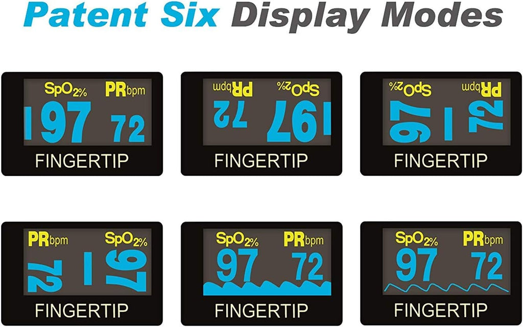 Fingertip Pulse Oximeter Blood Oxygen Saturation Monitor with Batteries and Lanyard A69535