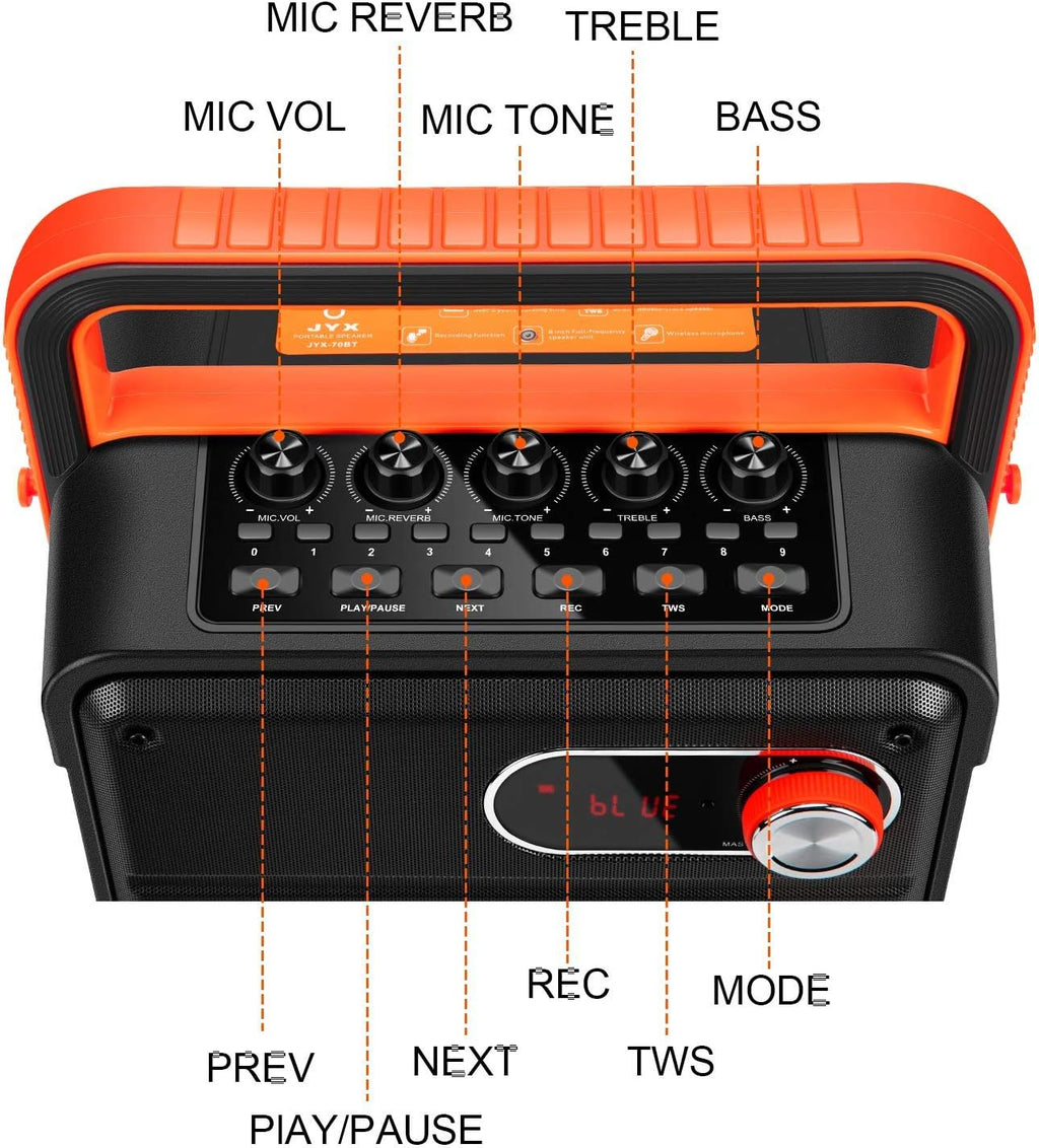 Rechargeable Portable Bluetooth Karaoke Machine with Microphone H1342
