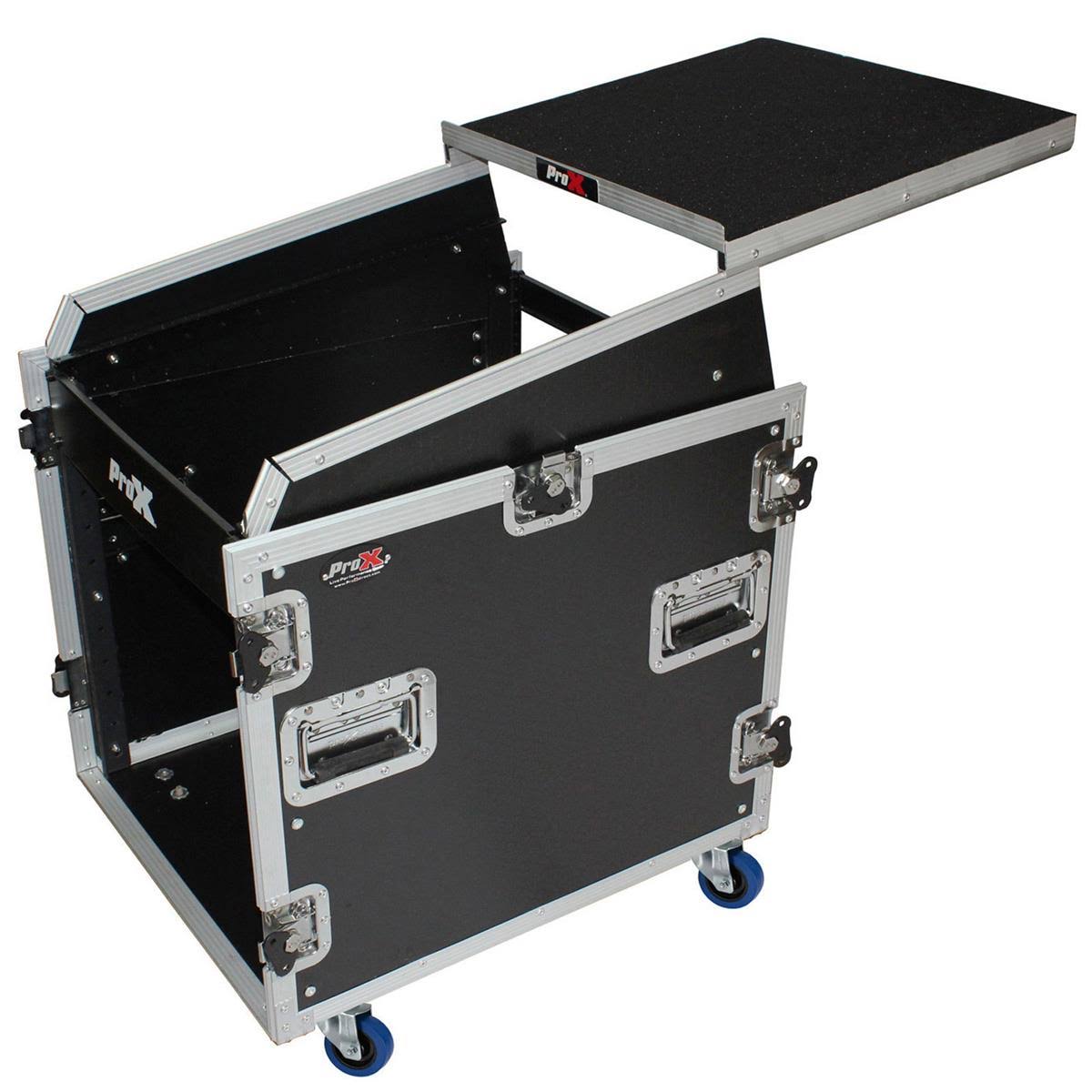 12U Rack 13U Top Mixer DJ Combo Flight Case with Laptop Shelf & Casters M8895