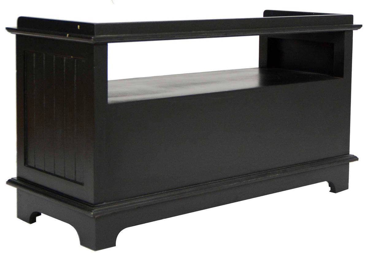 Black Wood Entertainment Cabinet with 2 Storage Baskets E345