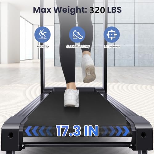 15% Auto Incline Folding Treadmill with Wide Belt, 320 lb Capacity M25062