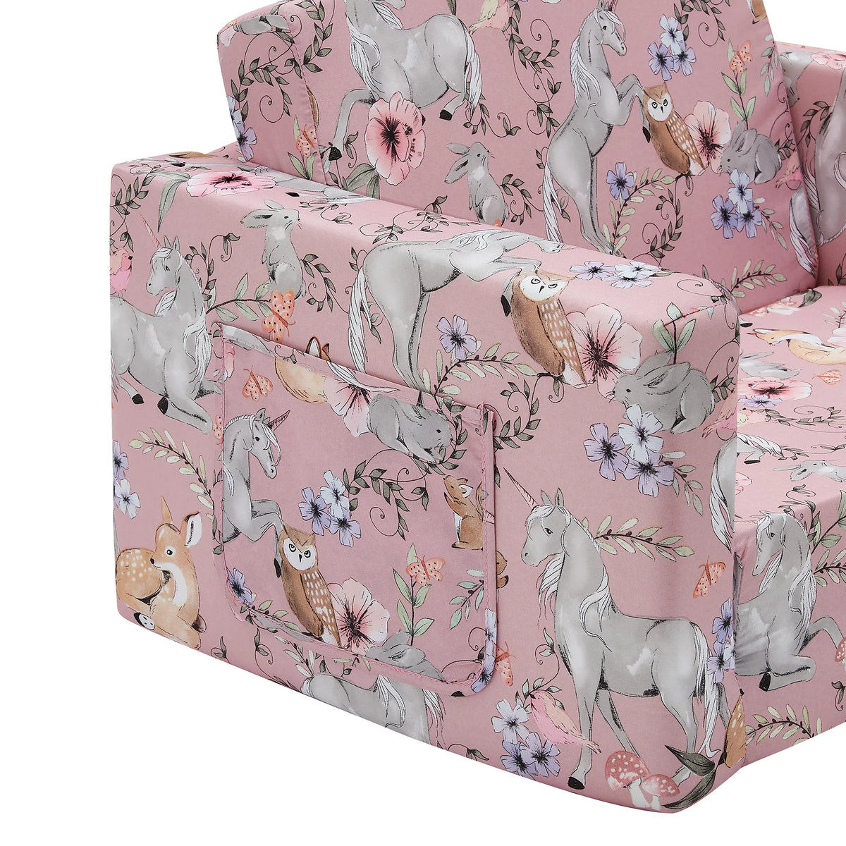 Pink Unicorn Convertible Kids Chair Sofa L272