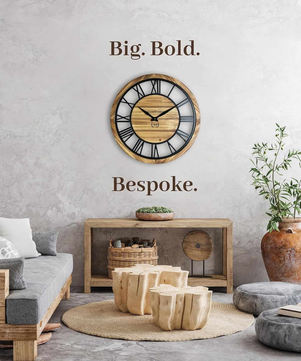 24 Inch Large Round Wall Clock with Roman Numerals D203069
