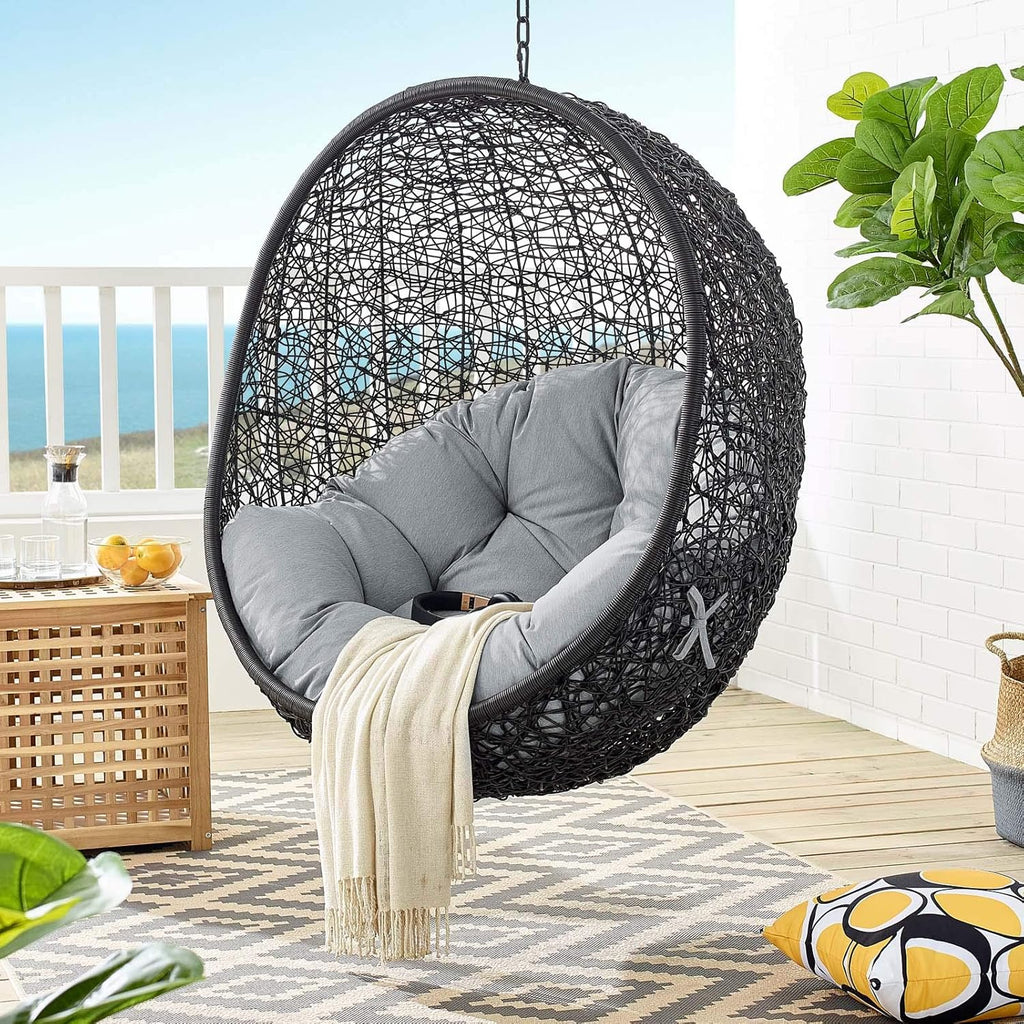 Black White Outdoor Patio Lounge Chair K336871