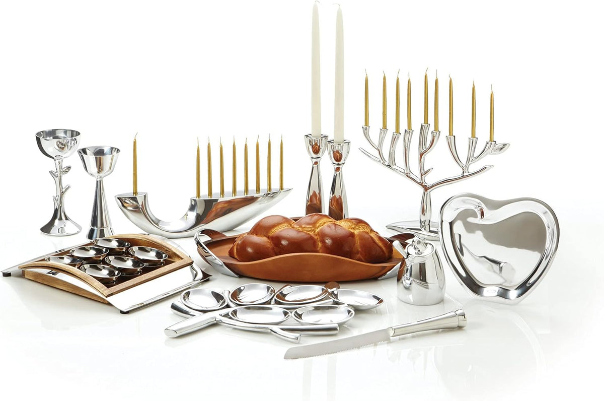 Wood and Alloy Seder Plate W7517