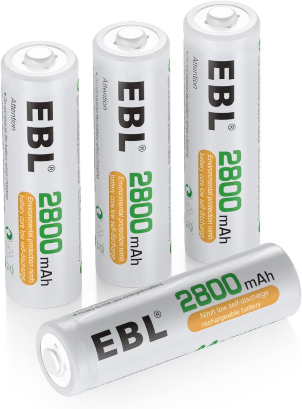 4 Pack AA 2800mAh Ni-MH Rechargeable Batteries U1942