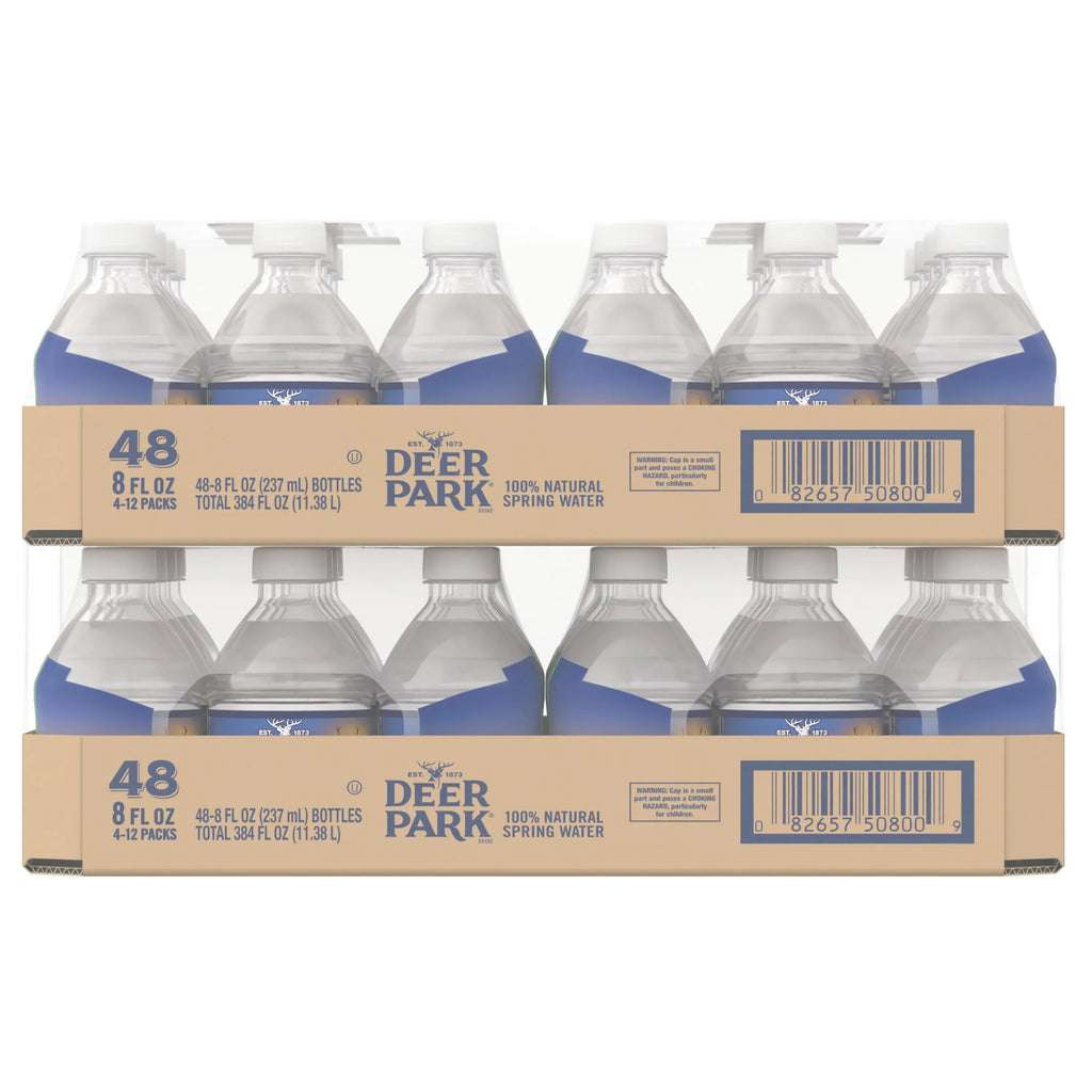 100% Natural Spring Water, 8-ounce Plastic Bottles (Total of 48) A66819