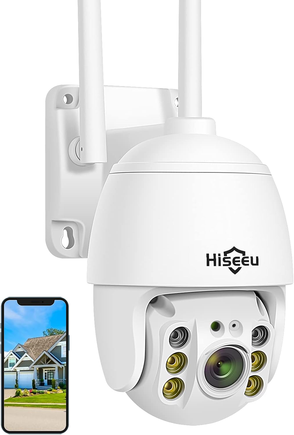 Pan/Tilt/Zoom Security Camera with Floodlights Night Vision D198