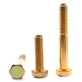5/8 inch-11 x 8 1/2 inch Grade 8 Hex Cap Screw Alloy Steel Yellow Zinc Plated Pk 5 L66047
