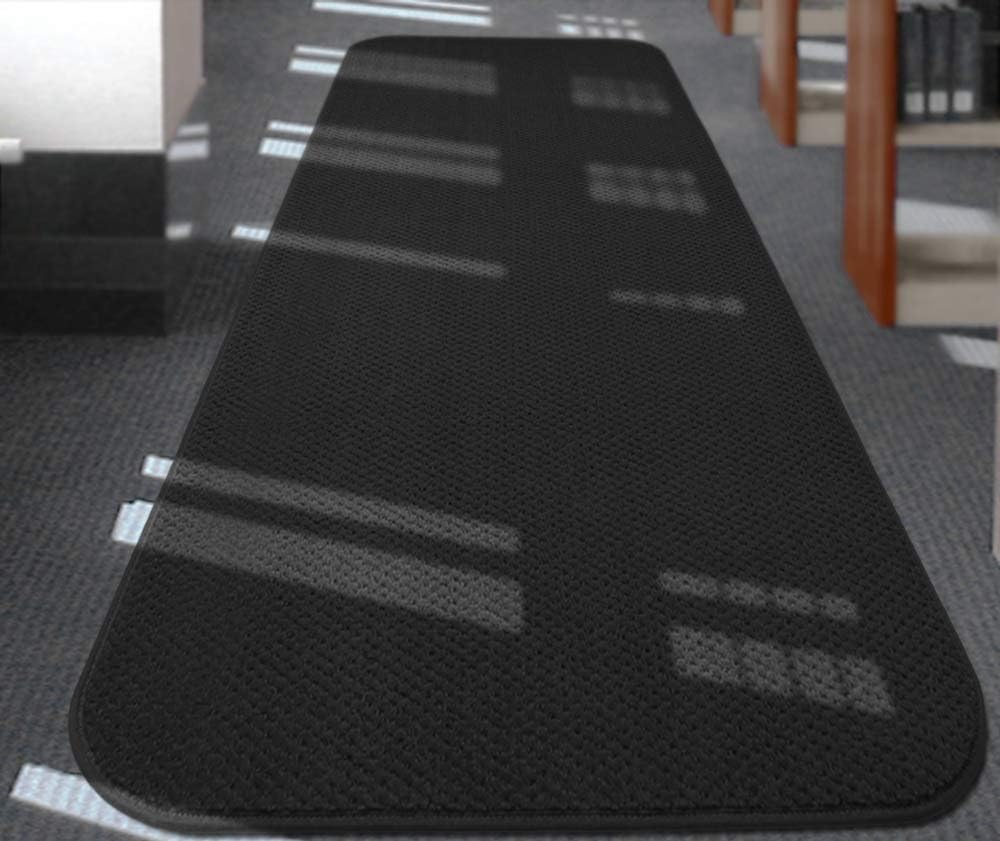 Black Skid-Resistant Carpet Runner 18 Feet X 27 Inches G407