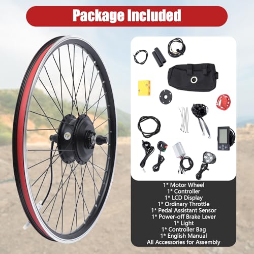 26" 350W 36V Front Wheel Electric Bike Conversion Kit with LCD Display A33537