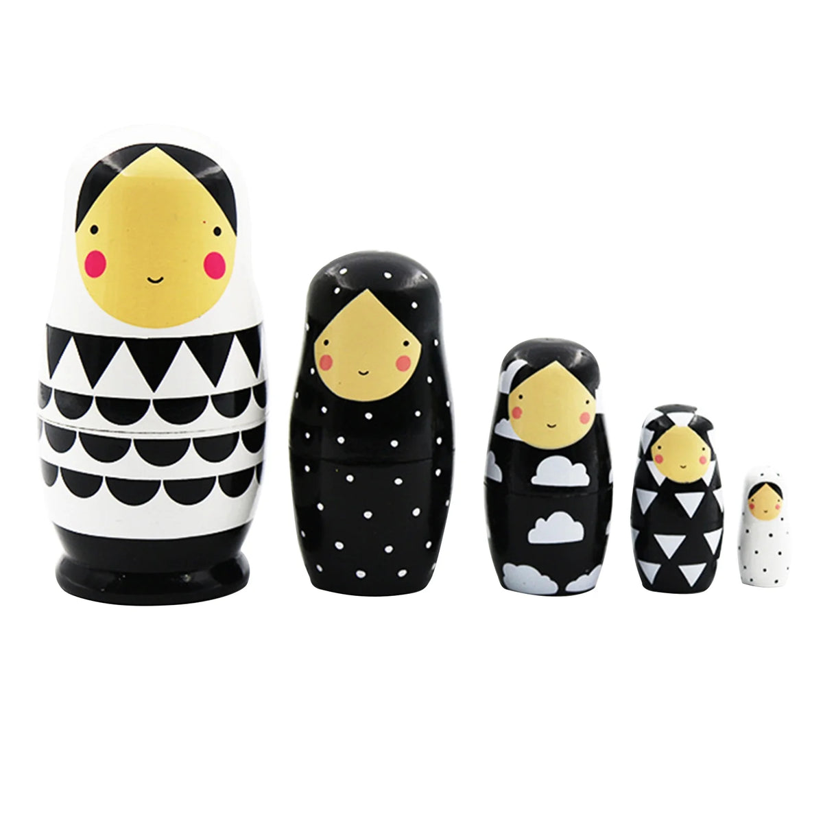 5Pcs Wooden Matryoshka Dolls J741519