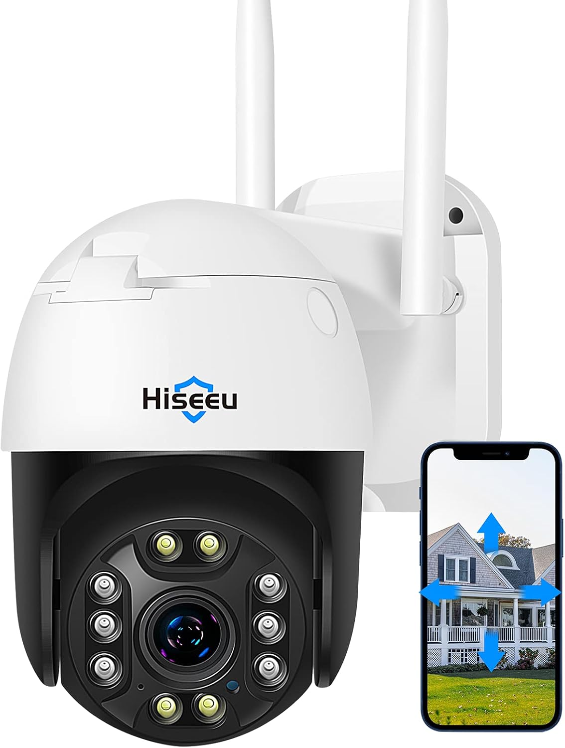 Pan/Tilt/Zoom Security Camera with Floodlights Night Vision D198