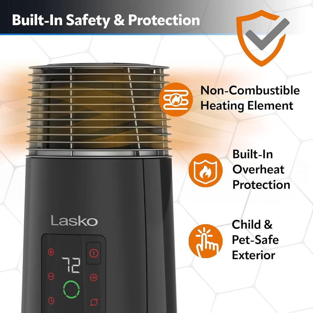 Black 1500W Oscillating Ceramic Tower Heater F245