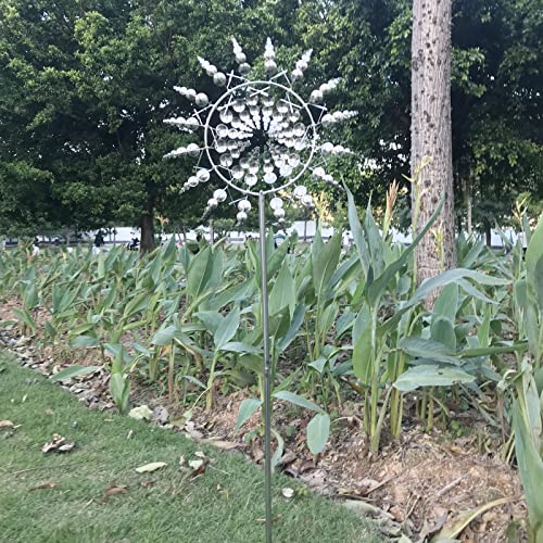 Stainless Steel Kinetic Wind Spinner Garden Stake Q138