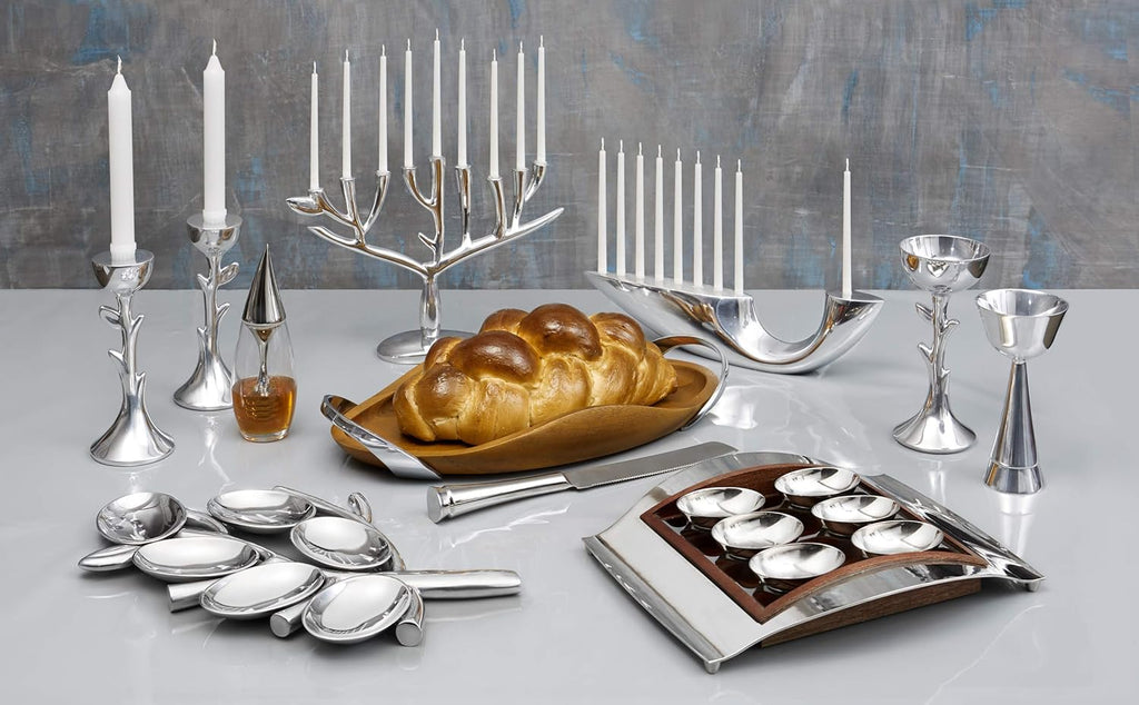 Wood and Alloy Seder Plate W7517