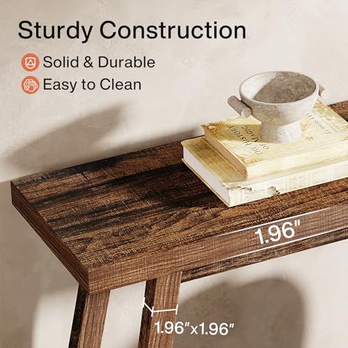 Rustic Brown 2-Tier Narrow Wood Console Table T476947