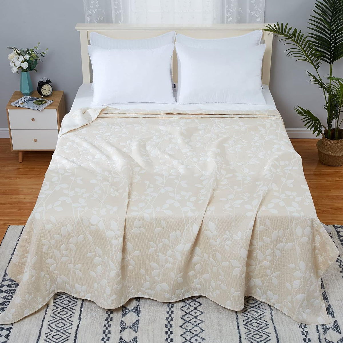 Grey Cotton Muslin Throw Blanket 50 x 60 Inches Z189