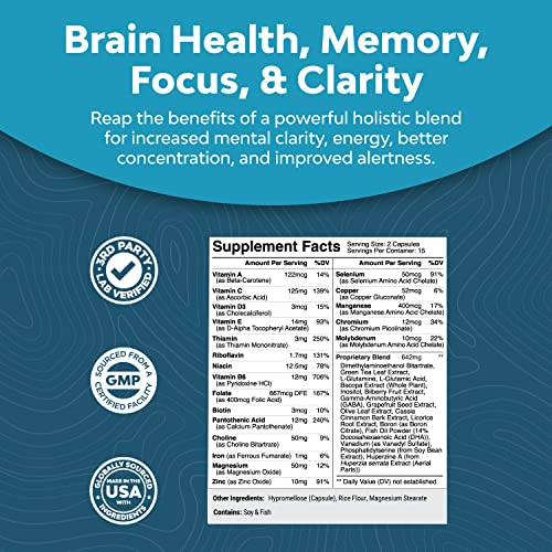 Brain Support Supplement with Brain Vitamins (30 Servings) E95759