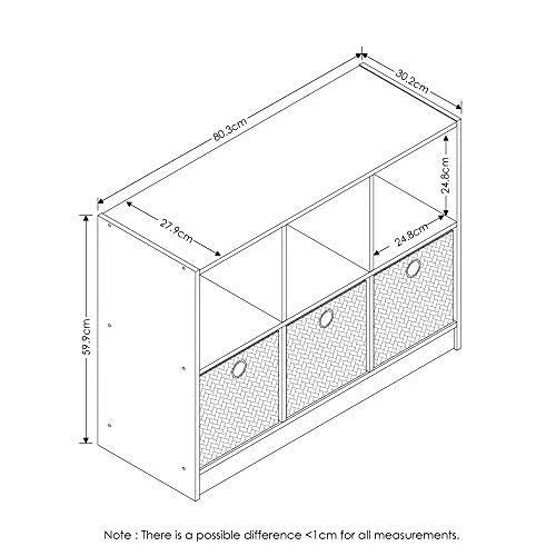 Americano Medium Brown 3x2 Bookcase Storage with Bins U76173