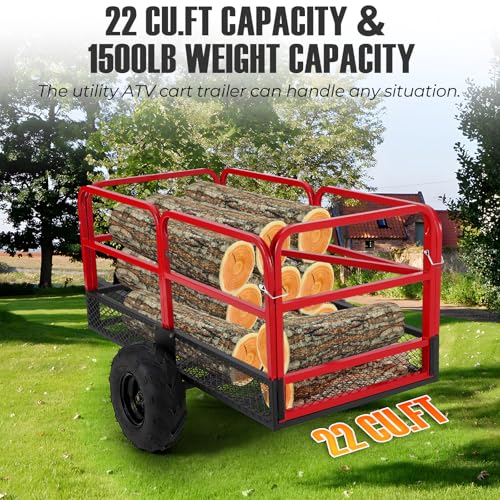 1500 LBS 22 Cubic Feet Heavy Duty Steel Dump Cart with 2 Wheels T567809