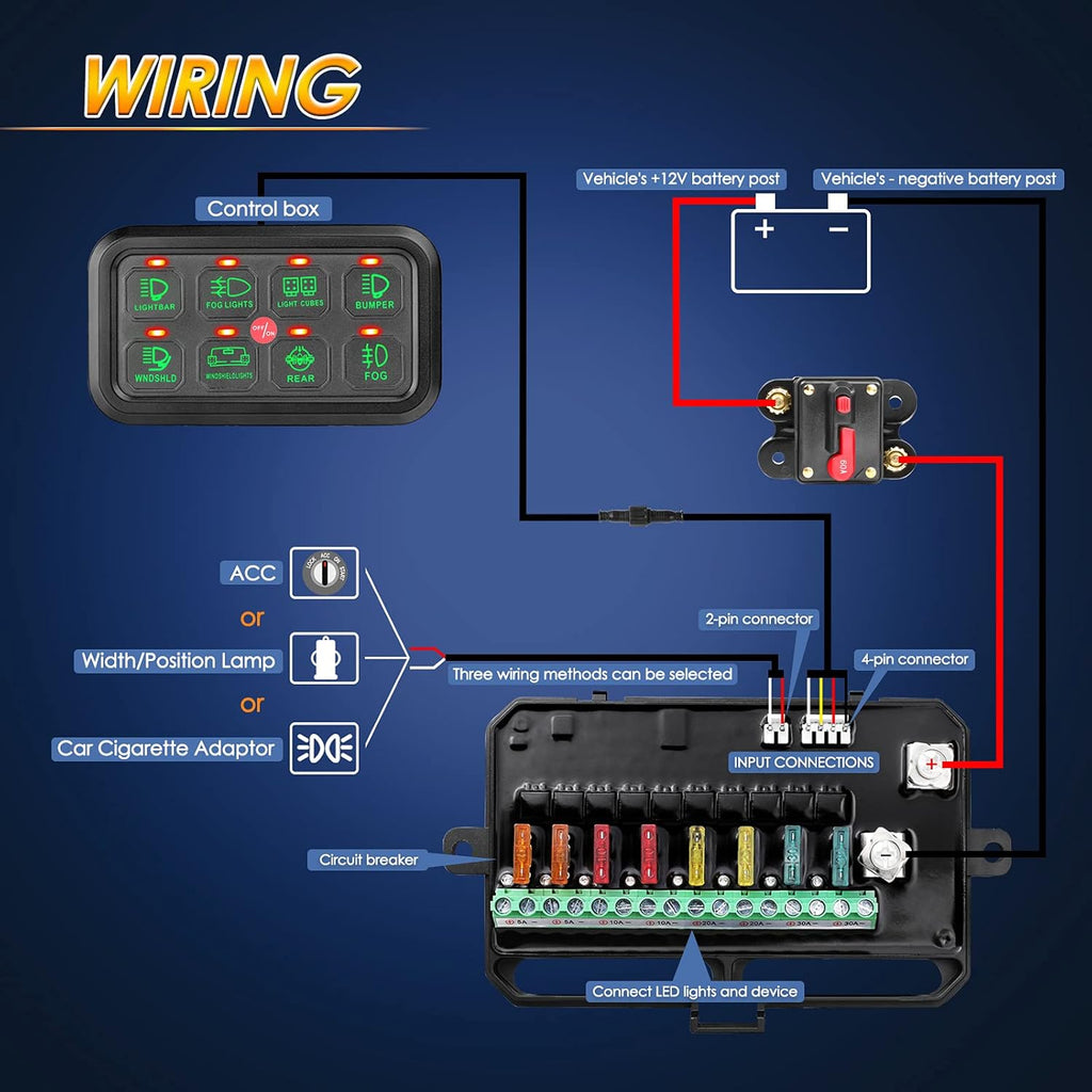 8 Gang Switch Panel with Touch Control and Harness T679