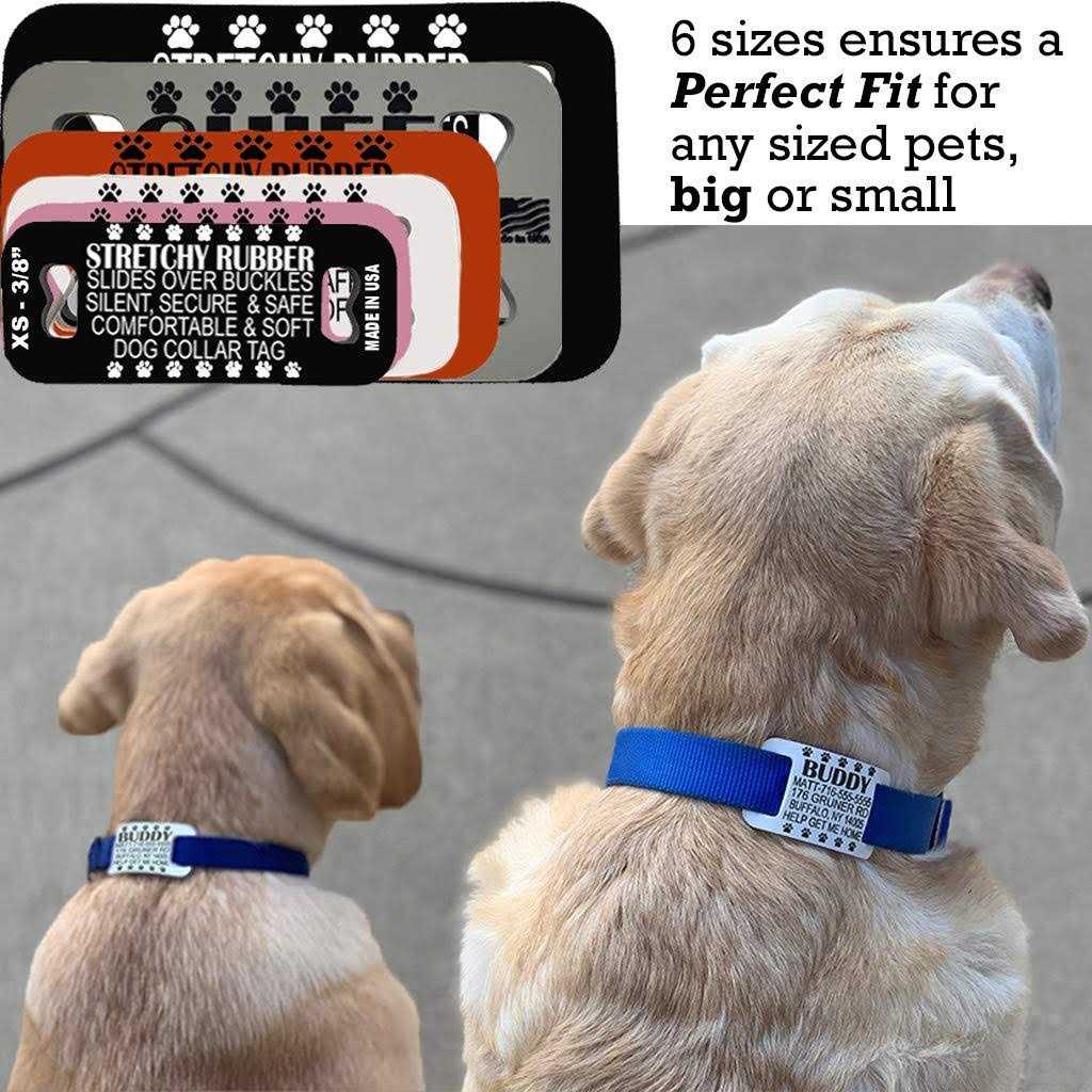 Silent Slide On Silicone Rubber Dog Collar Tag Z299