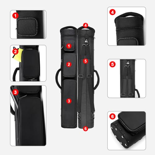 12-Hole Nylon Pool Cue Case, Black/Blue M188566