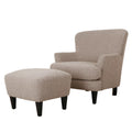 Boucle Upholstered Club Chair and Ottoman Set Y48436