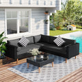 5 Seat Outdoor Wicker Sofa Set with Coffee Table E562845