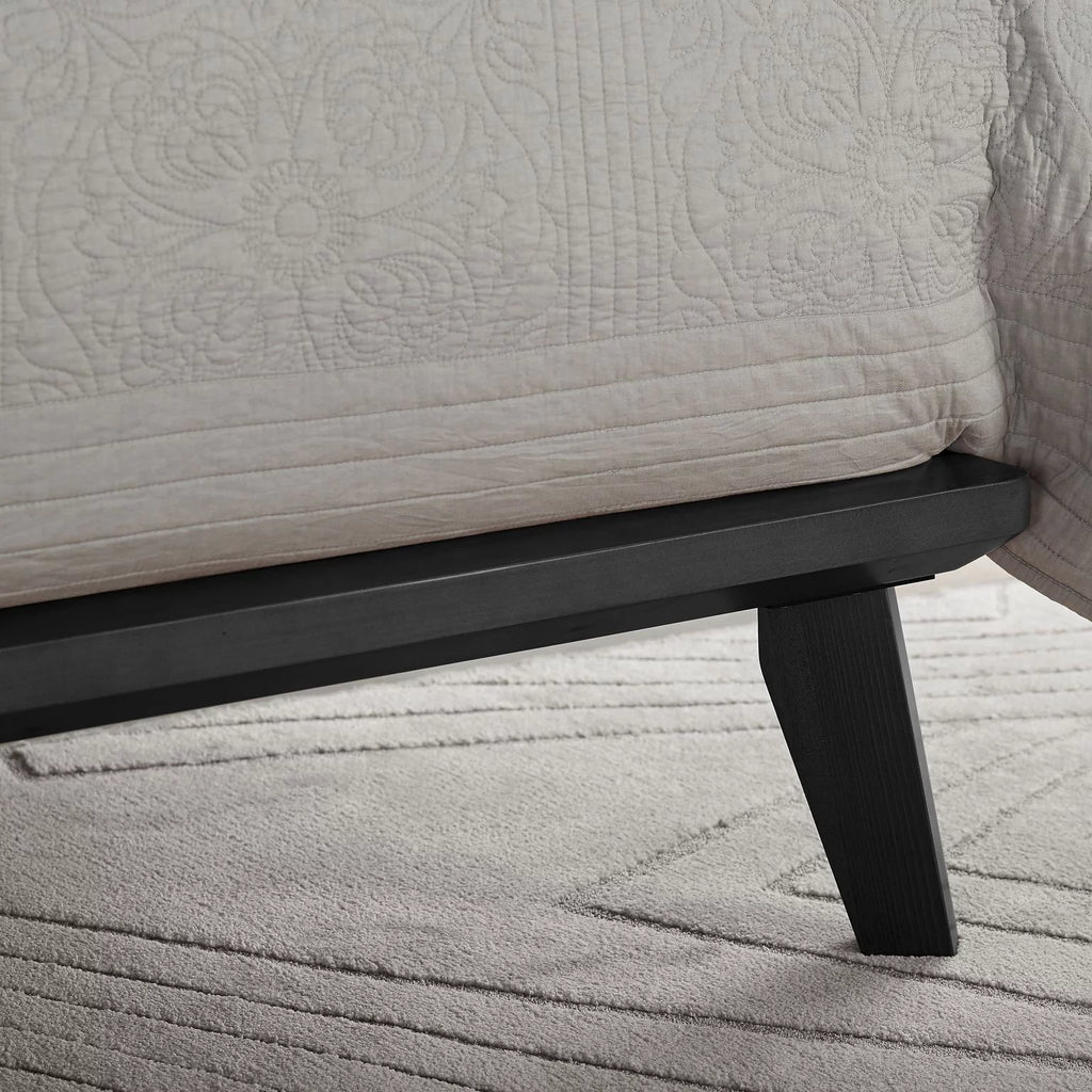 Black 8.5 Inch Wood Platform Bed with Storage C488