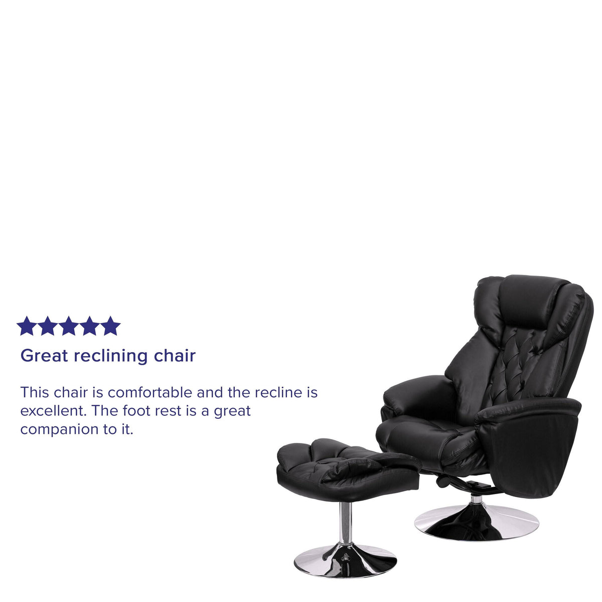 Black Leather Recliner and Ottoman Set B268