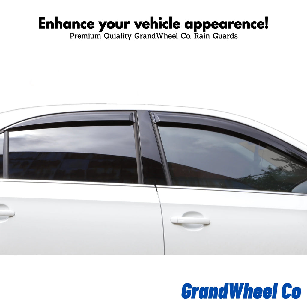 Smoke Tinted Tape-On Side Window Vent Visor Deflectors Rain Guards 4pcs I69497