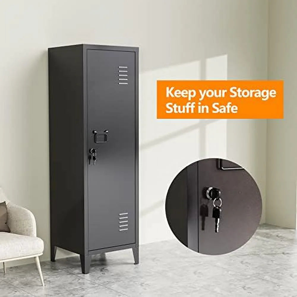 Lockable Metal Cabinet with Keys and Removable Shelves E349015