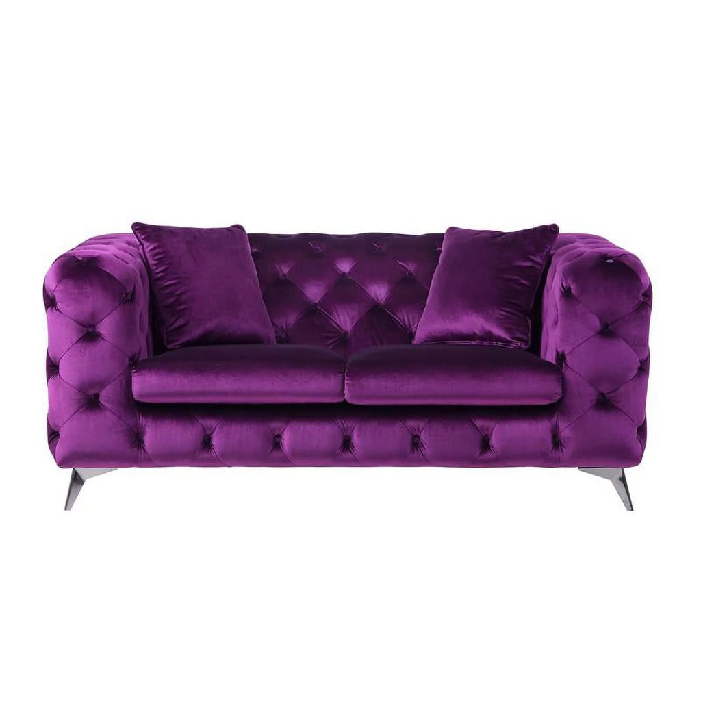 Purple Fabric Loveseat J74319