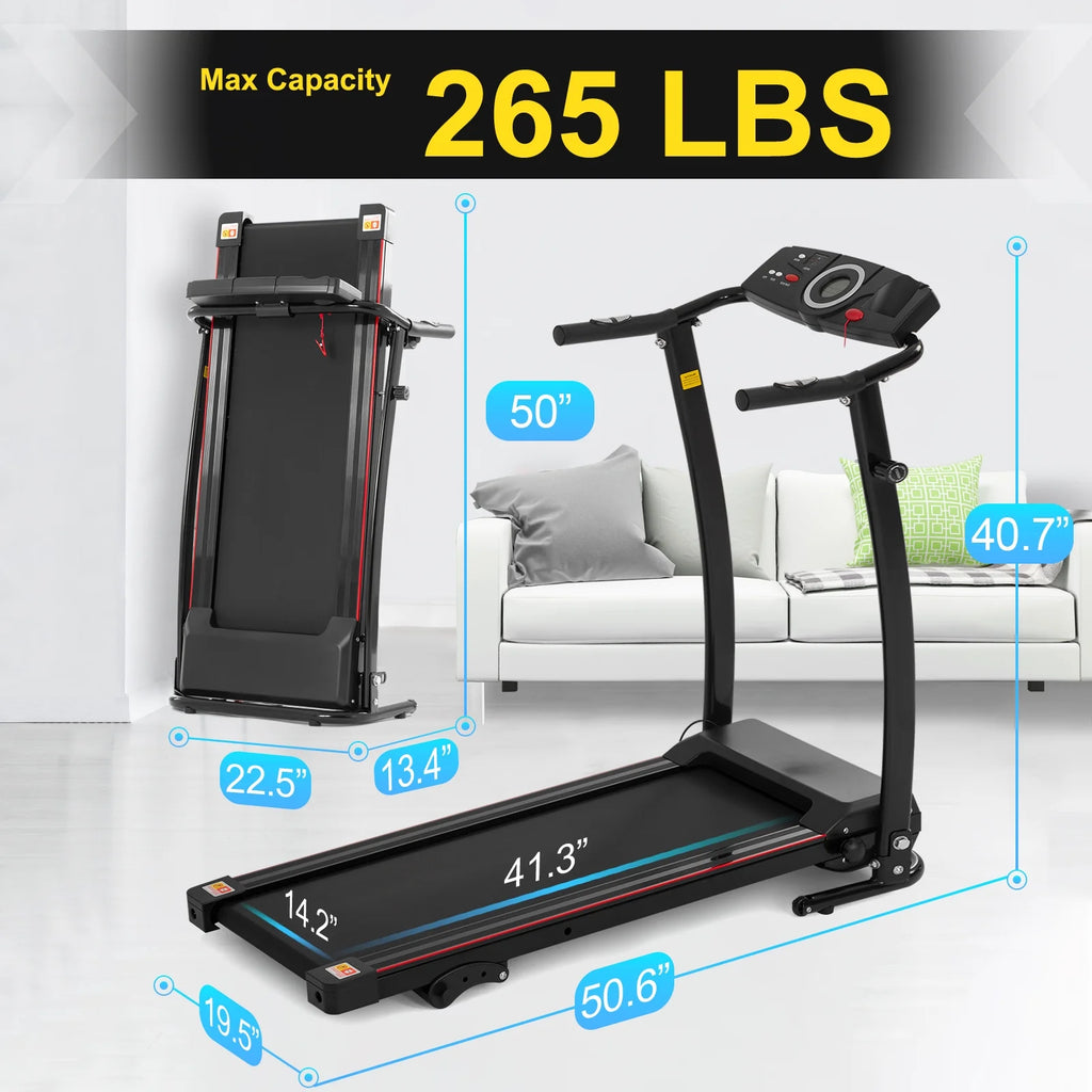 Folding Treadmill with Incline, 2.5HP Electric Motorized Treadmill, 220 LBS Capacity V555