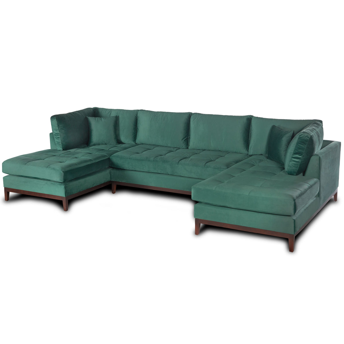 Green Velvet U Shape Sectional Couch G79724