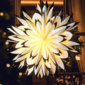 3 Pcs 9-Pointed White Paper Star Lanterns 12 Inch Hanging Lampshade G8505