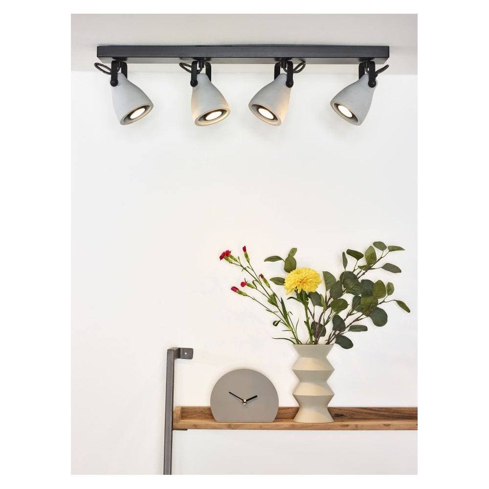 Industrial Rectangle Metal Black Ceiling Spot Light S90392