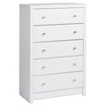 White 5 Drawer Wooden Dresser Chest A359967