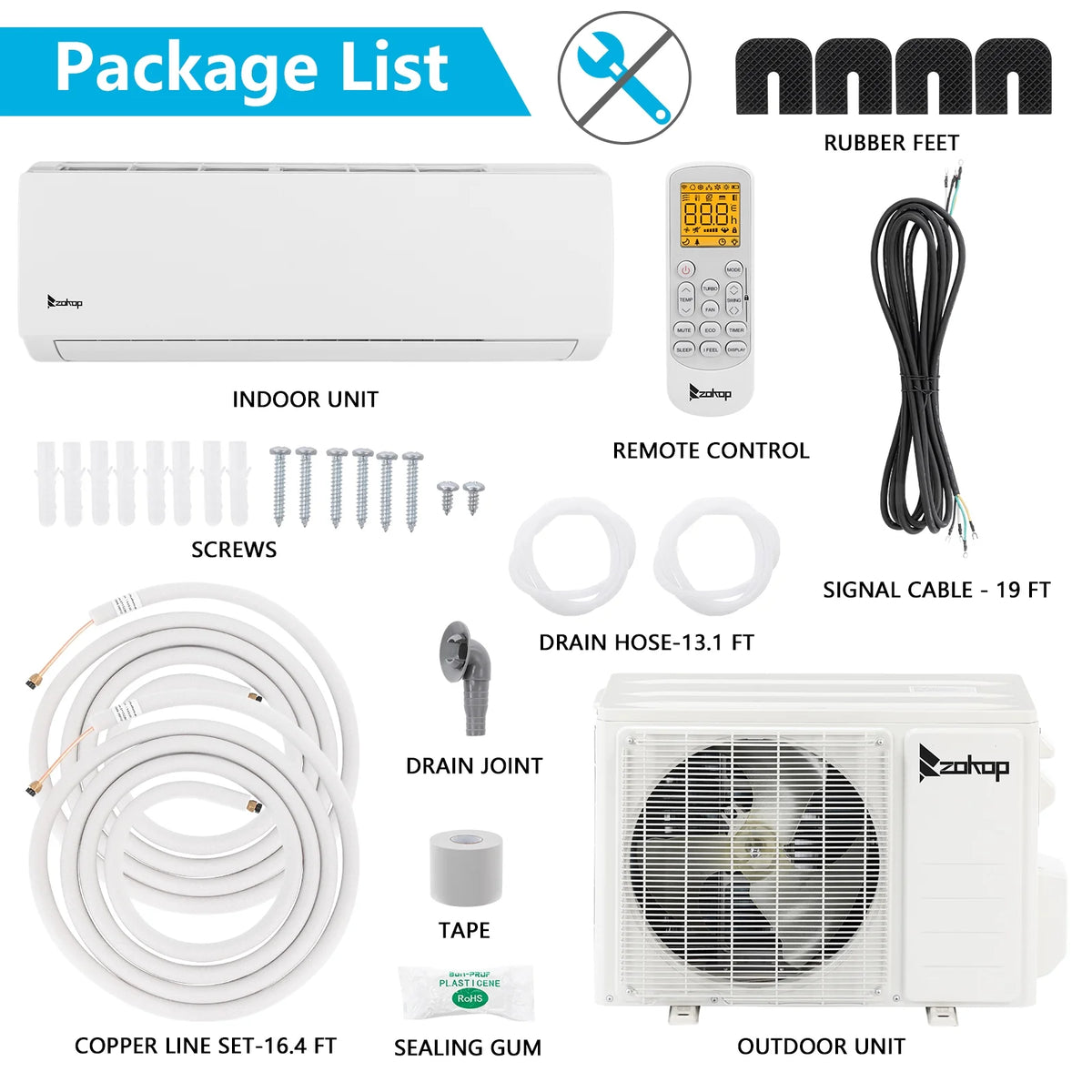 9000 BTU Wifi Enabled 19 Seer Mini Split Air Conditioner & Heater N9714