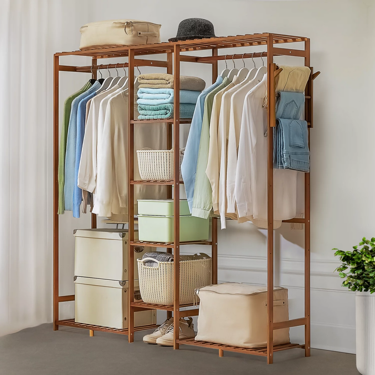 Bamboo 6 Tiers Coat Pants Rack K90821