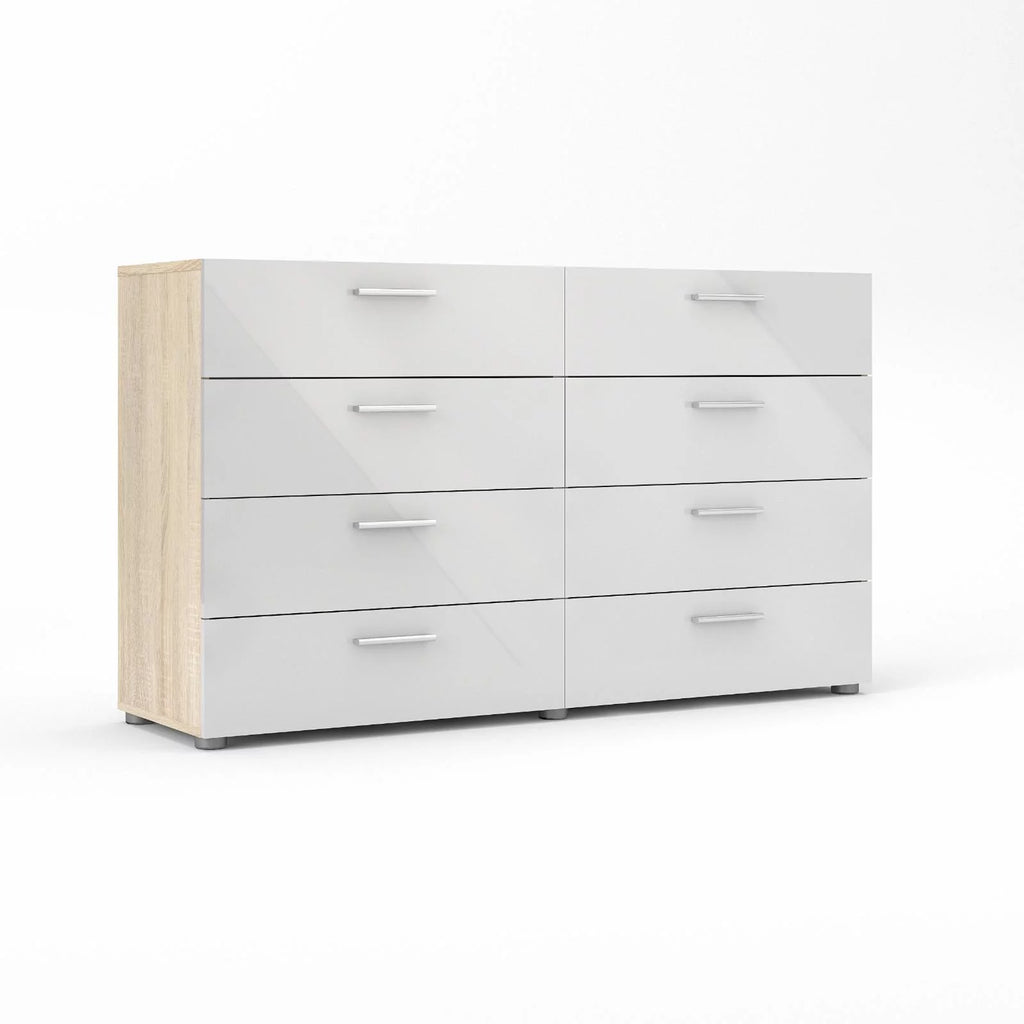 White 8 Drawer Double Dresser Z566807
